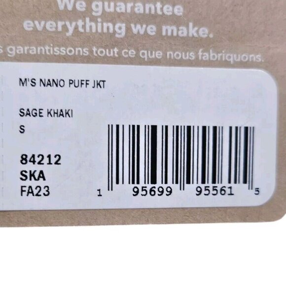 Patagonia Nano Puff Jacket for Men Small Sage Khaki 84212 - Picture 3 of 3